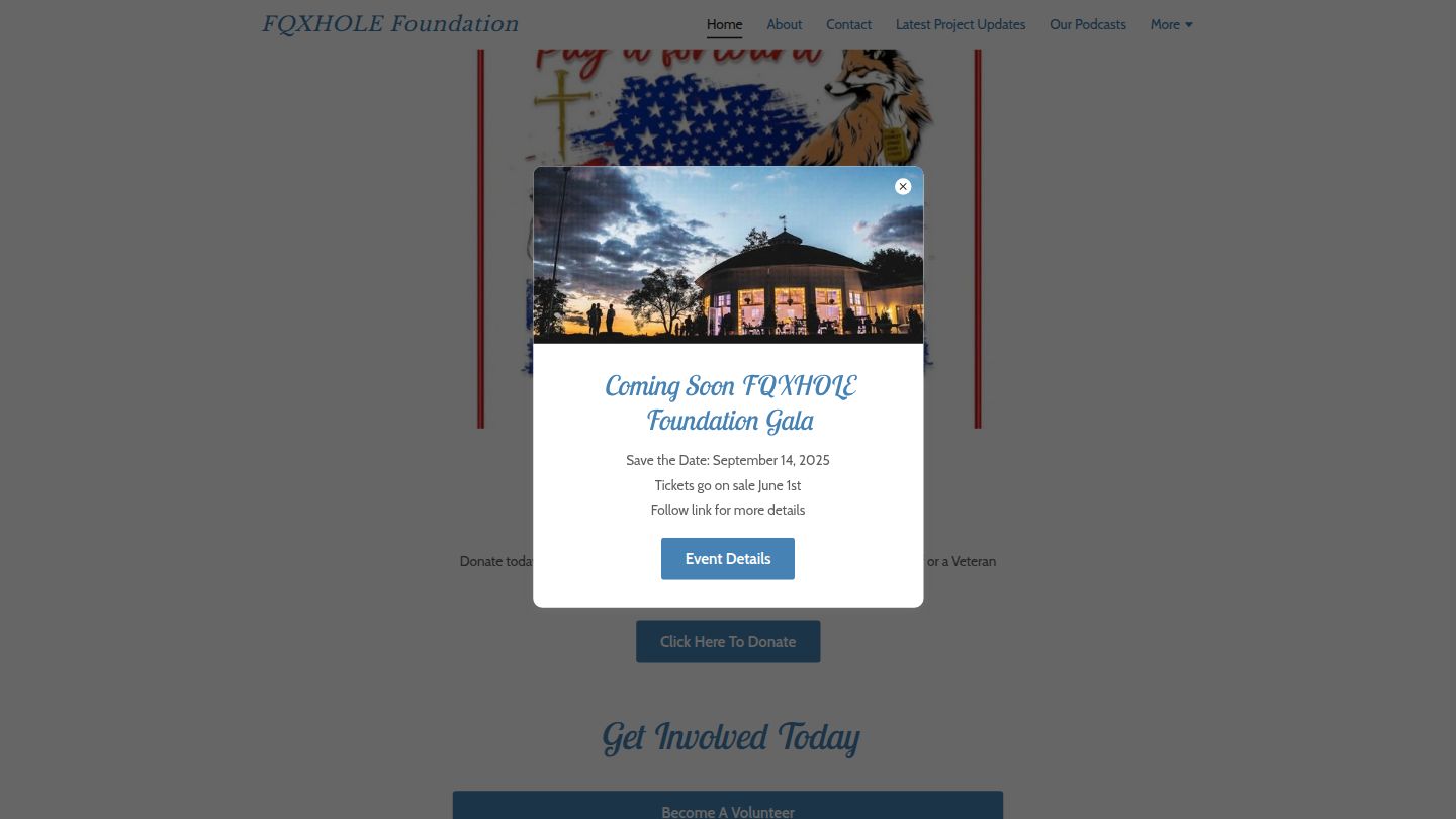 FQXHOLE Foundation website redesign preview