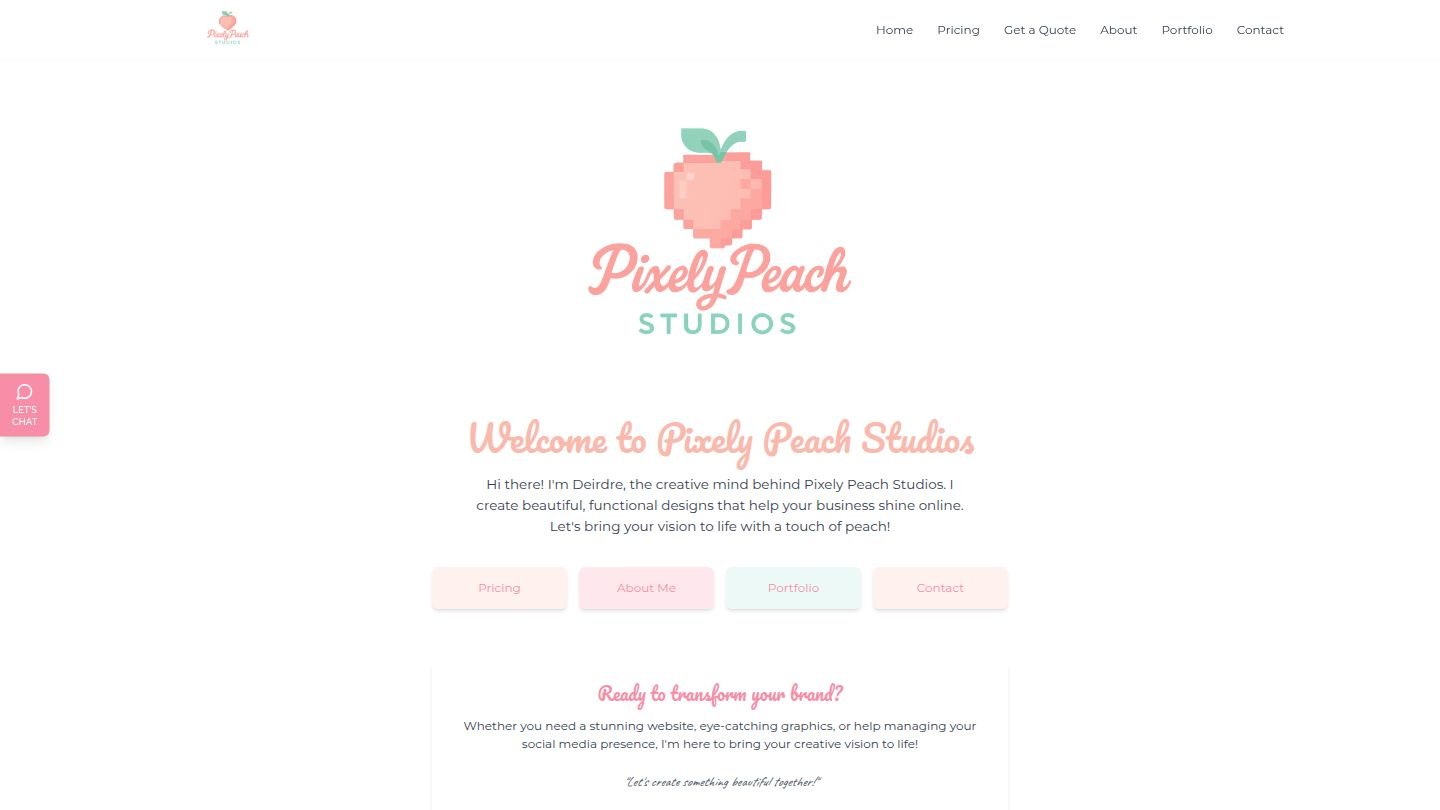 Pixely Peach Studios Website