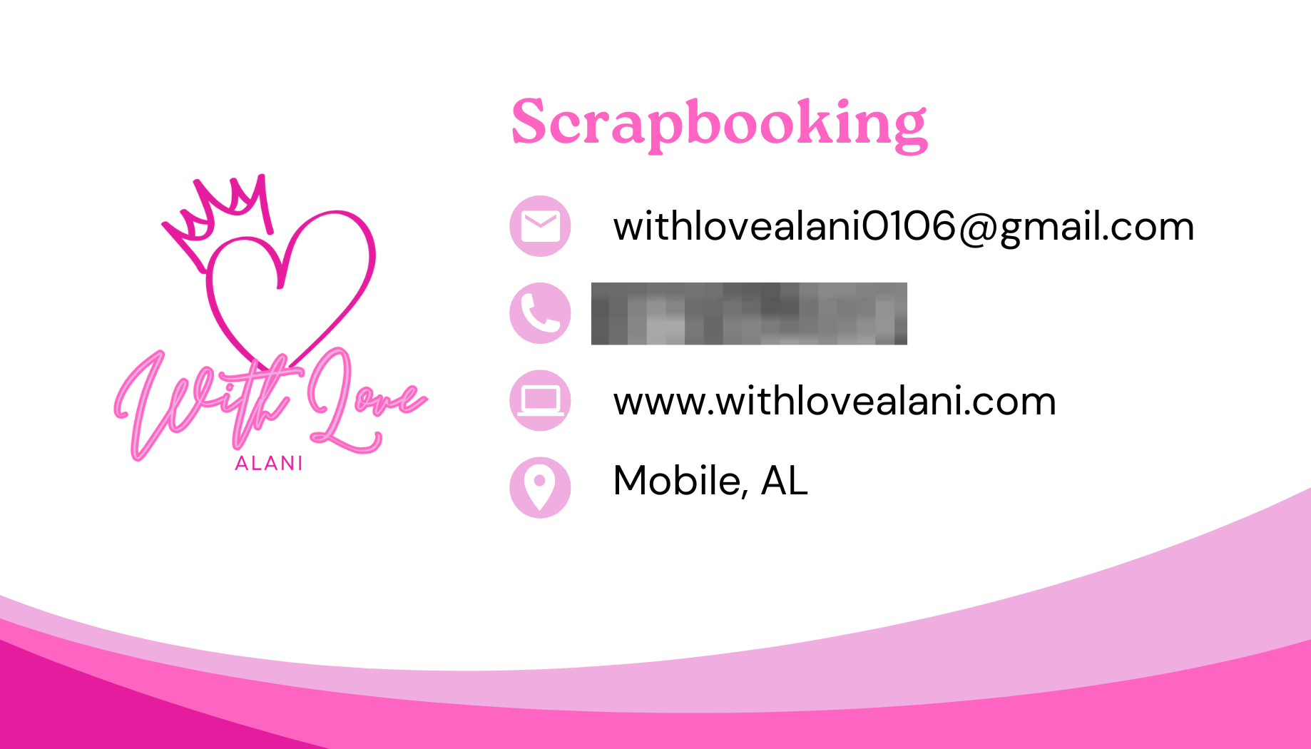 With Love Alani Business Cards